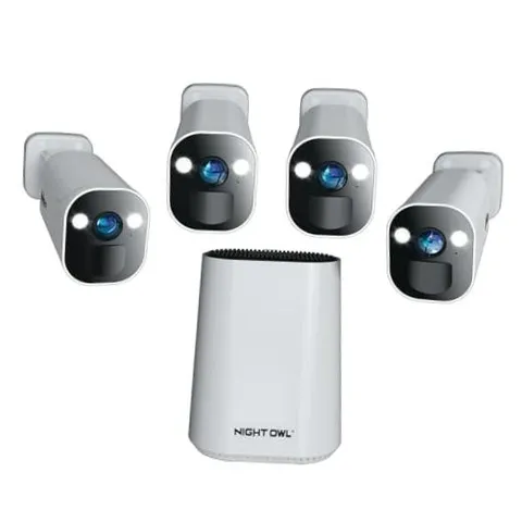8 Channel Wi-Fi Video Home Security Hub with (4) Battery-Powered Wi-Fi 2K HD
