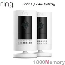Ring Stick Up Cam Battery HD 1080p Wi-Fi Security Video Camera Gen3 White 2 Pack