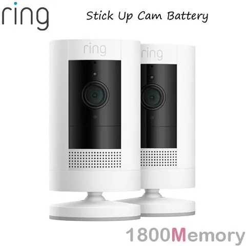 Ring Stick Up Cam Battery HD 1080p Wi-Fi Security Video Camera Gen3 White 2 Pack