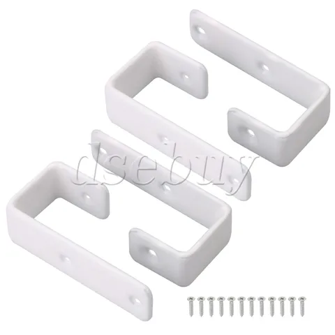 12 Pieces School Bunk Bed Ladder Hooks Bracket with Screws 25mm White