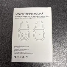 Smart Fingerprint Lock, Rechargeable Fingerprint Lock With Type L-C Security Key