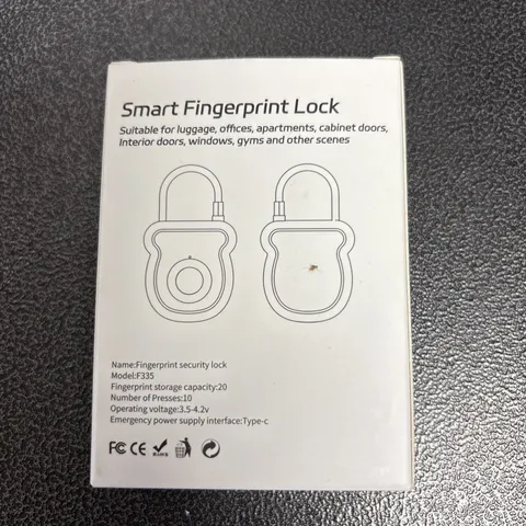 Smart Fingerprint Lock, Rechargeable Fingerprint Lock With Type L-C Security Key
