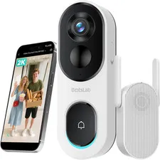 2K Doorbell Camera Wireless with Head-To-Toe View, No Monthly Fee, Video Doorbel