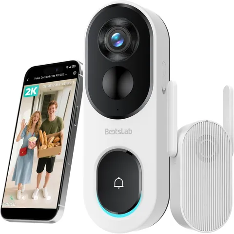 2K Doorbell Camera Wireless with Head-To-Toe View, No Monthly Fee, Video Doorbel