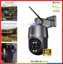 Outdoor Security Camera 4K 8MP 10X Hybrid Zoom AI Tracking Dual Band WiFi PTZ