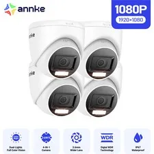 ANNKE 4PCS 1080P 2MP TVI Outdoor Indoor Color Night Vision CCTV Security Camera