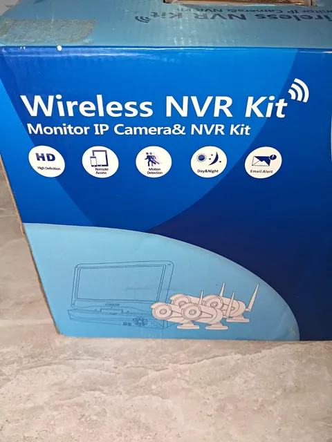 Hiseeu Wireless Wi-Fi LCD NVR Security System Kit 4 Cameras Motion Remote