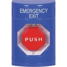 Safety Technology International Emergency Exit Push Button,Blue,SPDT SS2409EX-EN