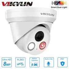 VIKYLIN 4K 8MP PoE IP Camera Security Cam Outdoor Dual light Night Vision NDAA