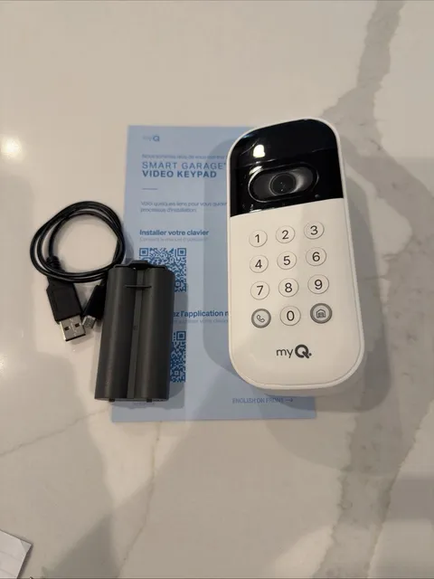 Chamberlain myQ Wireless Keypad Camera Battery Powered Garage Security White