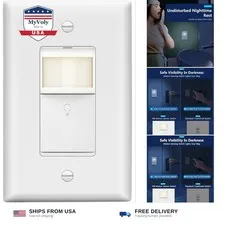 LIDER PIR Vacancy Motion Sensor Switch, LED, UL Listed, Matte White | 1200 Sq...