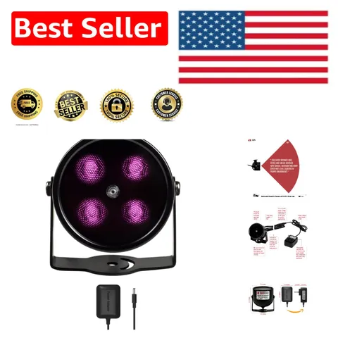 Water-Resistant 80ft Infrared Illuminator with Adjustable Brightness for Cameras