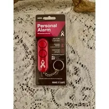 SABRE Personal Alarm Keychain Pink Breast Cancer Ribbon 120dB Dual Siren Safe