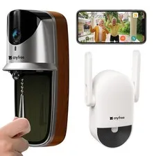 anyfree 2026 Newly Solar Video Doorbell Camera Wireless with Chime Pro, 2K