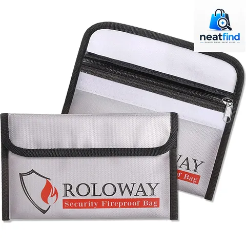 Small Fireproof Bag 5 x 8 inches, Non-itchy Fireproof Money Bag for Cash, Val...