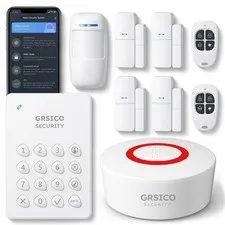 9-Piece Home Security System, WiFi Wireless Alarm System, 120dB Siren Alert, ...