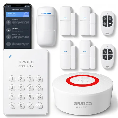 9-Piece Home Security System, WiFi Wireless Alarm System, 120dB Siren Alert, ...