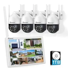 JENNOV 5MP 2.4/5G WiFi 10CH NVR PTZ Security Camera System Outdoor AI Kit