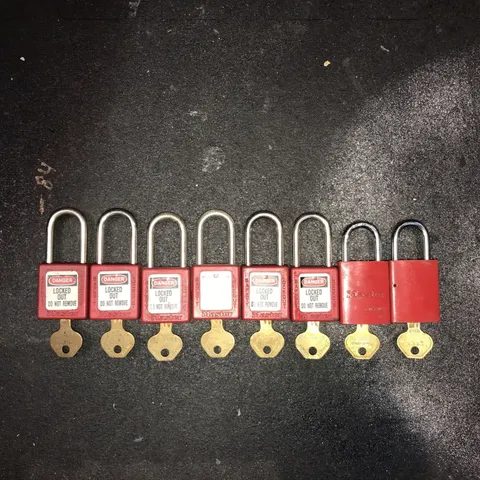 8 Danger Master Padlocks With American Lock Extension Accessory With Key