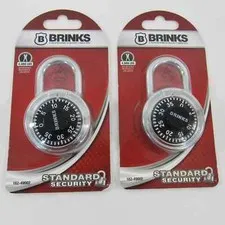 2- Brinks Padlock Standard Security 3 Dial Combination Lock  #162-49002== NEW -