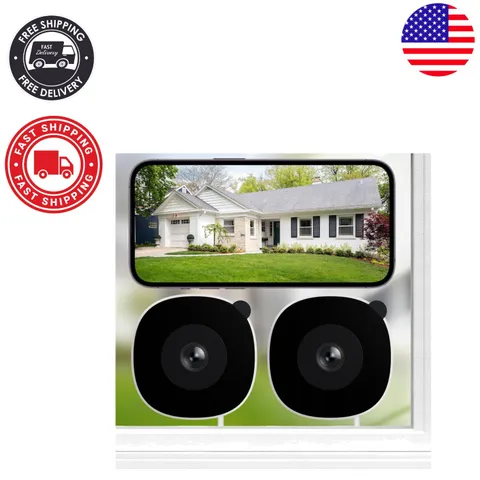 Smart 2 Pack No Drill Window Cameras - Indoor/Outdoor, App Controlled Security