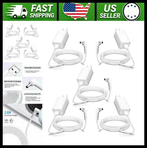 5-Pack Power Adapters for Ring Stick Up & Spotlight Cam, 13.2ft White