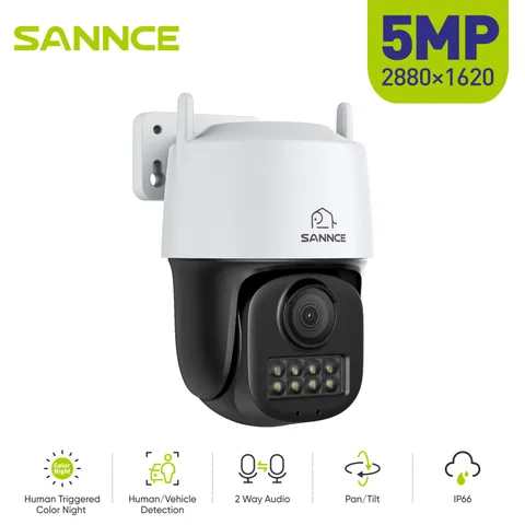SANNCE 3K PoE PT Color Night Vision Security IP Camera 2 Way Audio Auto Tracking