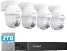 ieGeek 5MP Outdoor/Indoor PoE Security Camera System, Home Wired CCTV, 8CH NVR