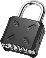 Heavy Duty Weatherproof Combination Lock, 4 Digit Outdoor Padlock | One-Handed S