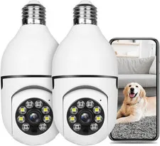 Light Bulb Security Camera Outdoor 2Packs HD Wireless 5Ghz/2.4Ghz Wifi Home IP C