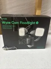 WYZE Wired Outdoor Wi-Fi Floodlight v2 Home Security Camera 2K Video BLACK