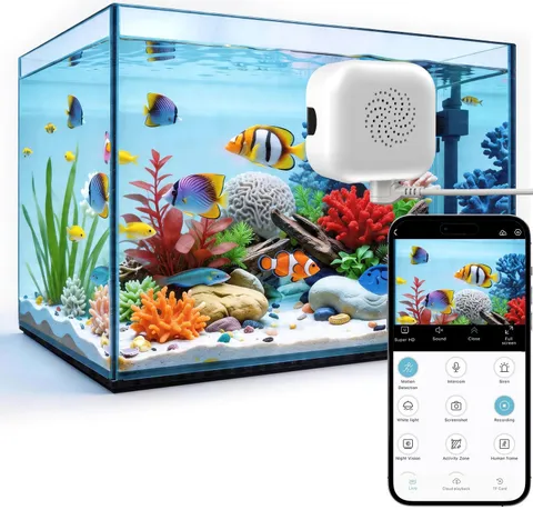 2026 Upgraded 2K Aquarium & Terrarium Pet Camera, Close-Focus Lens for Fish, ...