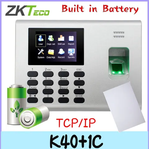 ZKTeco K40 IC Card USB Biometric Fingerprint Time Attendance System In Battery