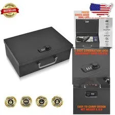 Hand Held Fireproof Safe Box for Cash, Passport, Tablet, Valuables