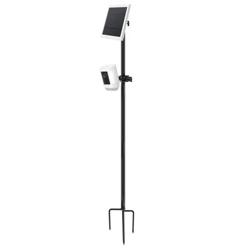 Ground Stake Mount Stand with Solar Panel Mount for Ring, Blink, Arlo, Eufy, ...