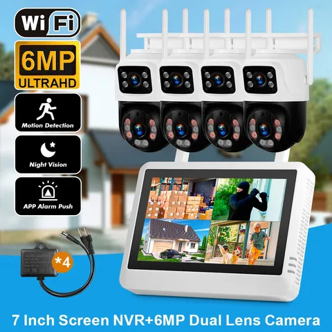 KERUI 6MP Camera 8CH NVR With 7" Monitor Wifi CCTV Home Security Camera System