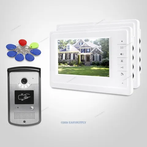 7inch Video Door Entry Phone Call System Electric Lock Supported for House/ Flat