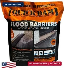 Quick Dam QD610-1 Water Activated Flood Barrier 10 feet, 1-Pack
