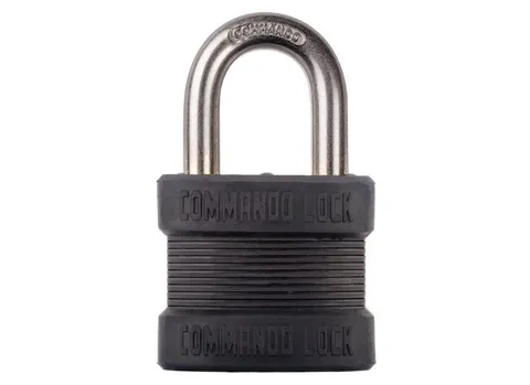 Padlock 3" H X 1.75" W X 1" L Laminated Steel Dual Ball Bearing Locking Black