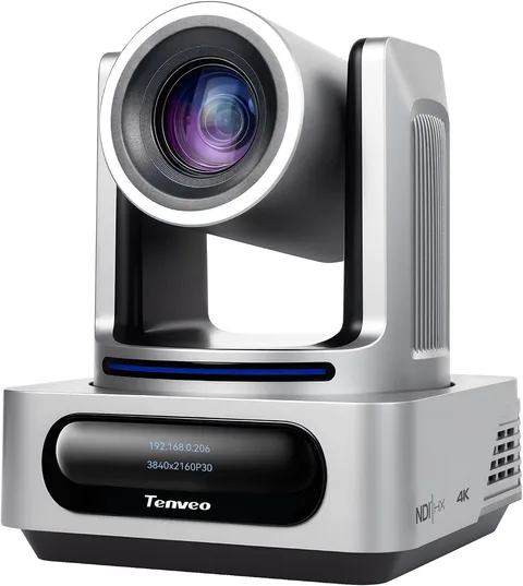 4K NDI PTZ Camera, AI Humanoid/Face Tracking, Gesture Control, 20X Optical & 8X