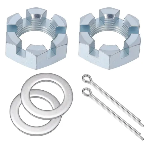 2 Set Trailer Axle Nut Kit Castle for 1" Shaft Spindle, Includes 1"...