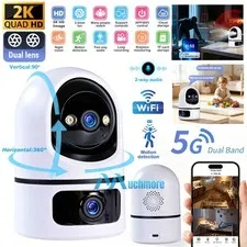 Smart 2K Dual Lens Wireless WiFi Security Camera AI Night Vision Motion Detect