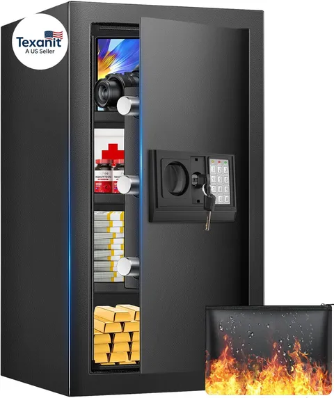 23.62 Inches Tall Safe Box, 4.4 Cuft Home Safe with Fireproof Waterproof Bag, An