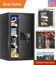 5.2 Cu Ft Large Home Safe Box Fireproof Waterproof, Personal Security Safe wi...