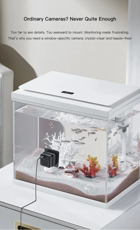 Fish Tank WiFi Camera 2-Way Audio Motion Detection Pet Monitor Security Cam