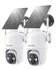 MaxiViz 2K Solar Camera Security Outdoor, 100% Wire-Free Security Cameras Wir...