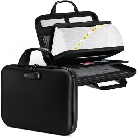 Fireproof Document Box, Hard-shell Waterproof Fire Proof Bag with Lock & File...