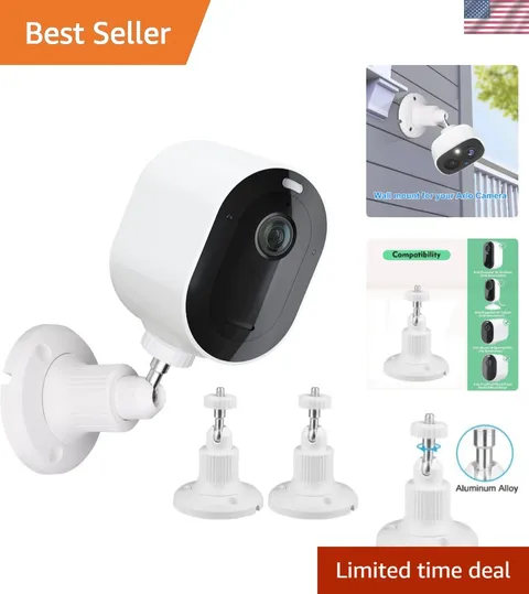 Sturdy 2-Pack Wall Mounts for Arlo Pro & Compatible Cameras - Easy Adjustability