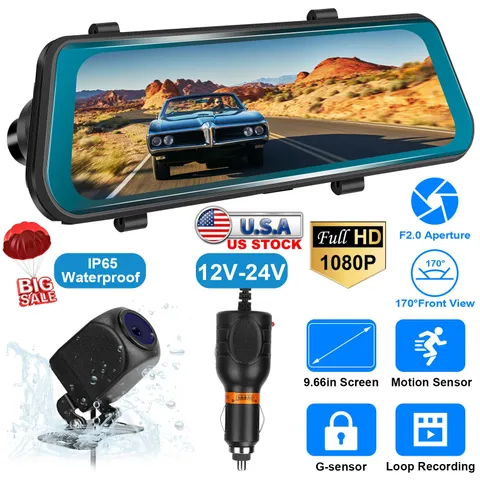 Dual Lens Dash Cam 1080P Car Camera Front Inside Recorder Night Vision G-sensor