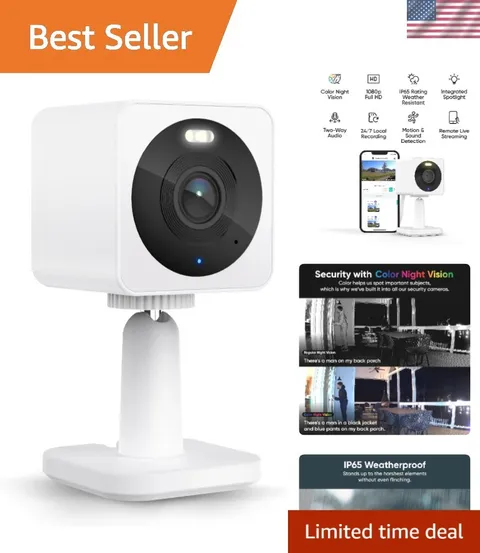 Versatile Indoor/Outdoor Security Camera: 1080p HD, Night Vision & 2-Way Audio